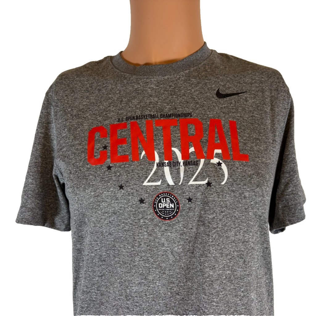 Nike Us Basketball Open Championship Tournament T Shirt Mens S Central 2025 Grey